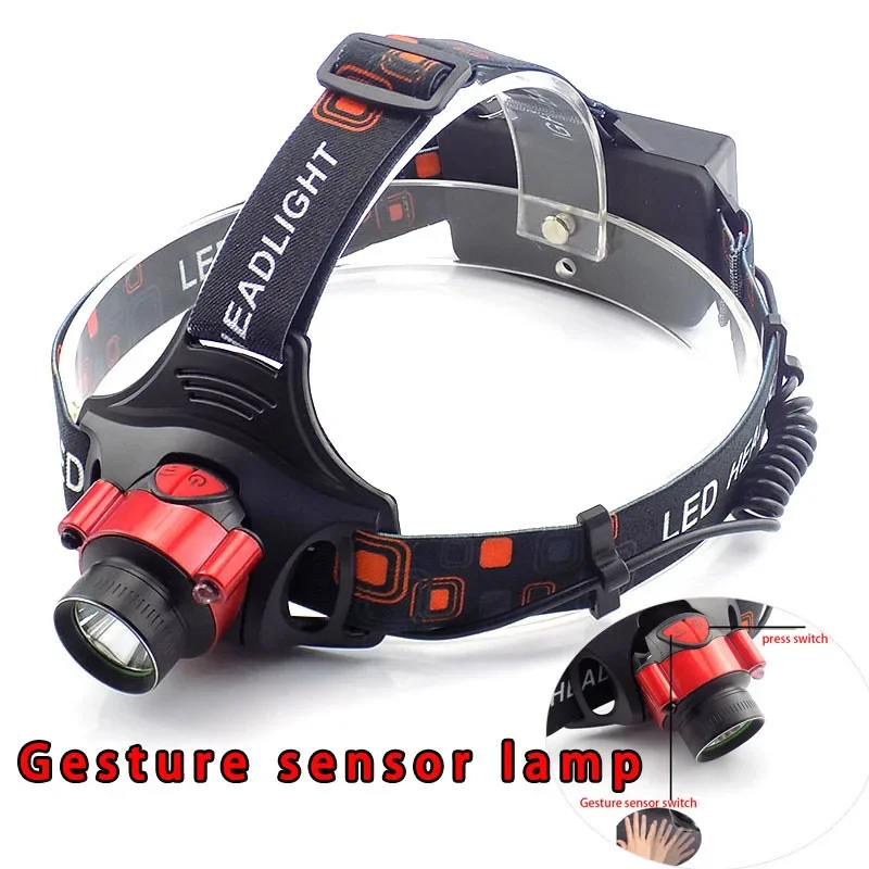 Super Bright Sensor Headlamp Torch 18650 Battery for Hunting Fishing - Head Flashlight Lamp