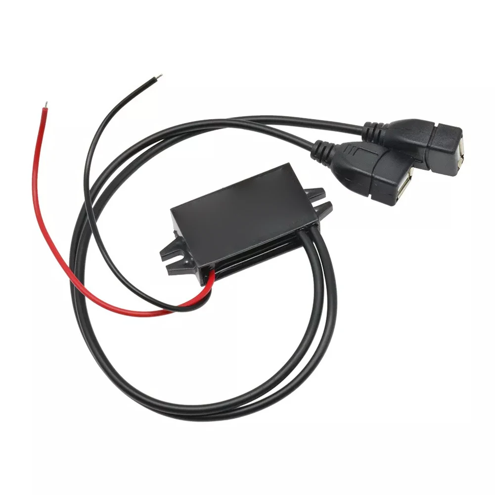 Dual USB Ports Safe and Stable Performance 12V to 5V Adapter for Car Power Transducer Reliable Power Conversion