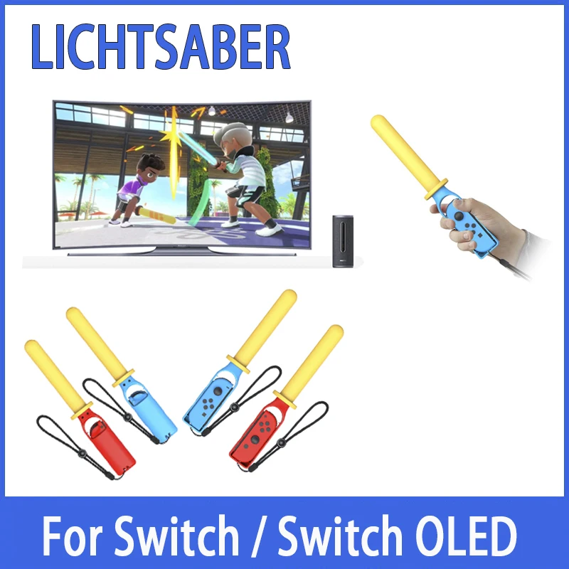 Empuñaduras para Juegos de Movimiento para Switch, Switch OLED Joy Con, 2 Empuñaduras para Controlador de Juegos, para Esgrima, Kendo, Espada Láser