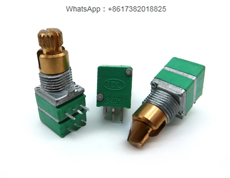 20Pcs The new precision 09 type potentiometer double-link dual-axis B20K rotary shank is 15KQ long