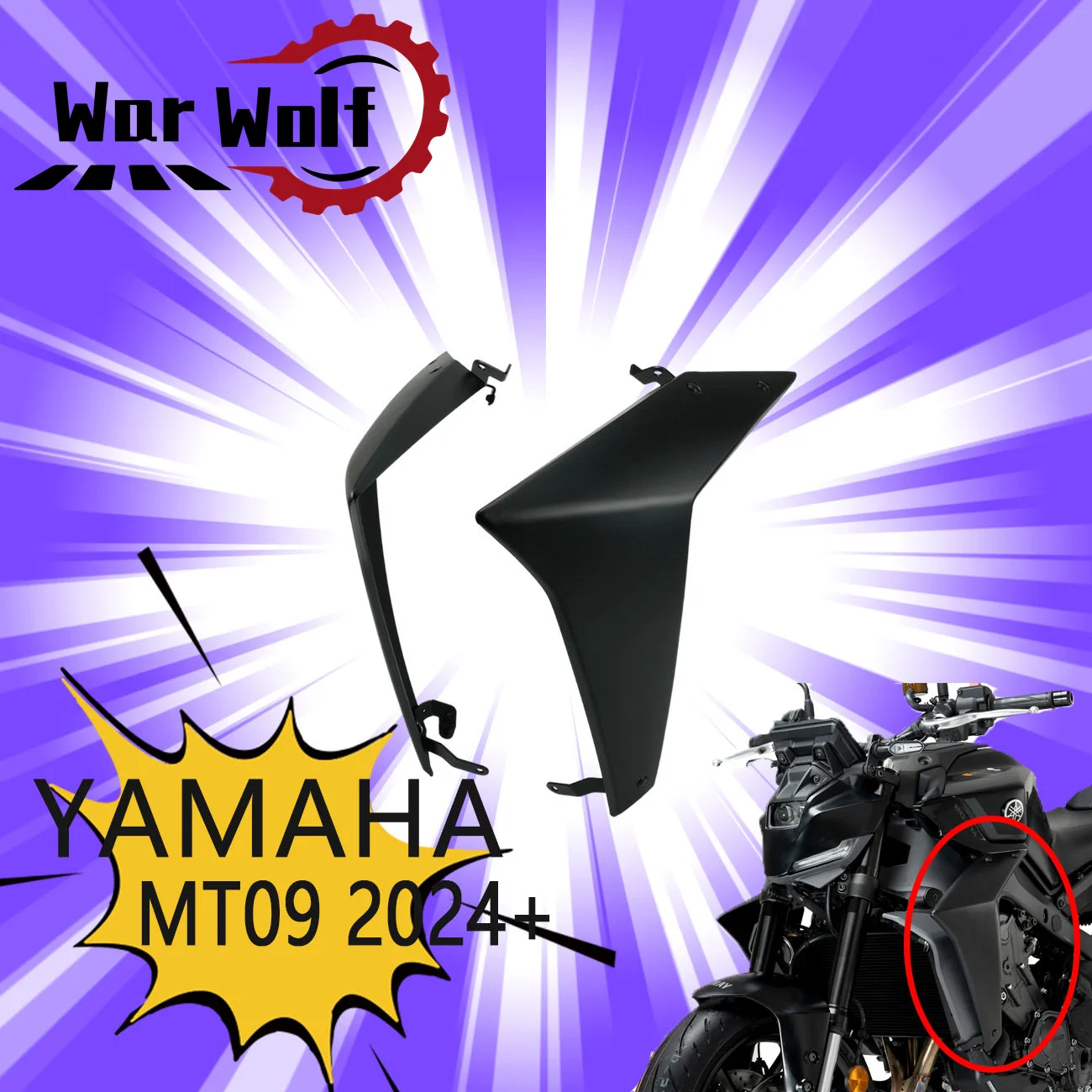 

Fits For MT-09 SP 2024 2025 MT09 24-25 mt09 Motorcycle Alerons Laterals Naked Side Spoilers Aerodynamic Wing Deflector Winglet