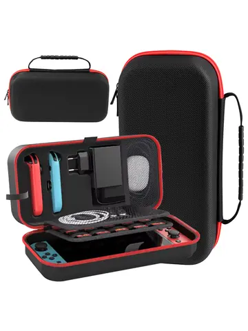Large Storage Bag for Switch & OLED Portable Carrying Protective Case with 20 Game Slots Travel Bag for Joypad NS Accessories