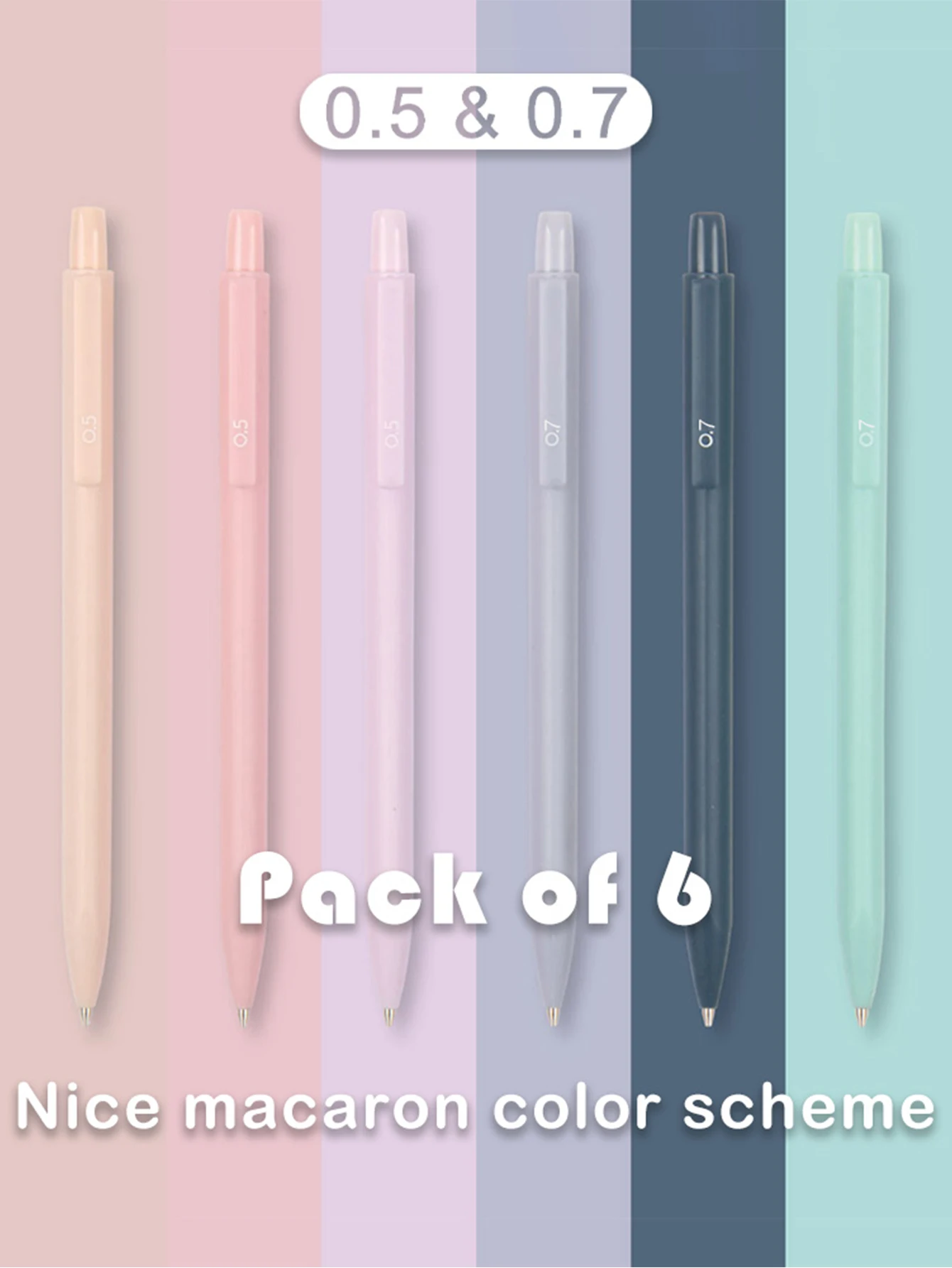 Niedliches pastellfarbenes Druckbleistift-Set, 0,5 mm und 0,7 mm, zwei Größen für präzises Schreiben, Kunstzeichnen, Skizzieren, Schulbedarf für Mädchen – Detail 8