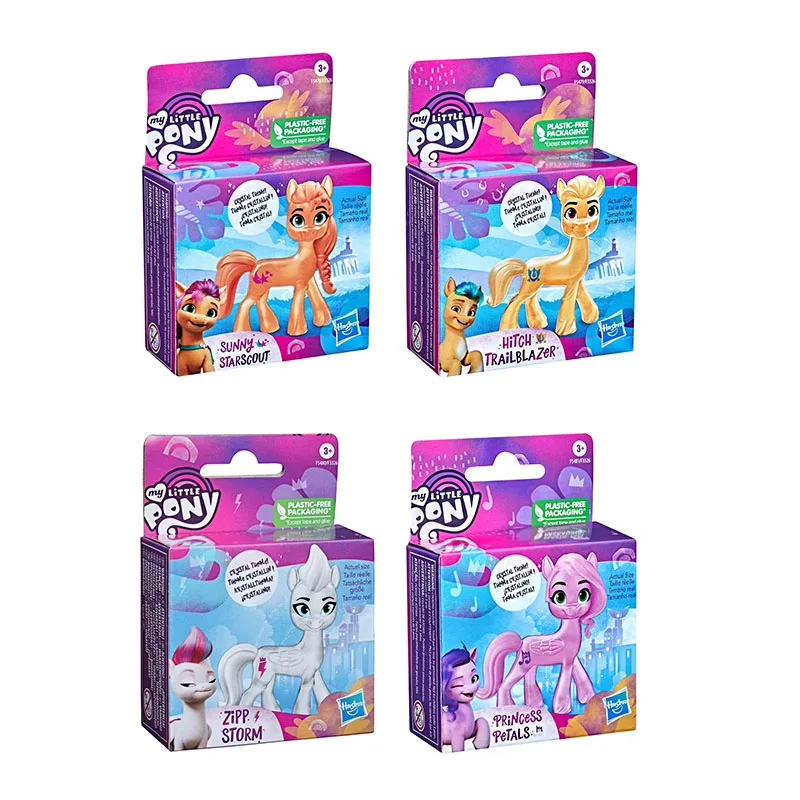 Hasbro My Little Pony Crystal Ponies F3326 Izzy Moonbow Hitch Trailblazer Pipp Ponies Petals Action Figures Model Gifts for Kids