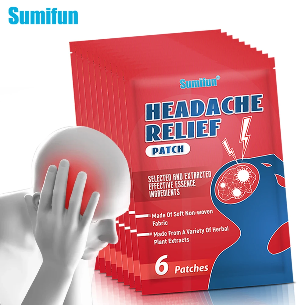 

6/30/60Pcs Headache Relief Patch Treat Migraine Herbal Sticker Dizziness Brain Relax Nerve Soothing Pain Relief Plaster Care