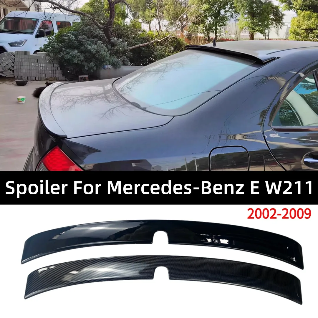 Rennsport-Dachspoiler Heckflügel Kofferraumlippe Glänzend Schwarz Umbau-Karosserie-Kit Tuning für Mercedes Benz E-Klasse W211 4-Türer 2002-2009