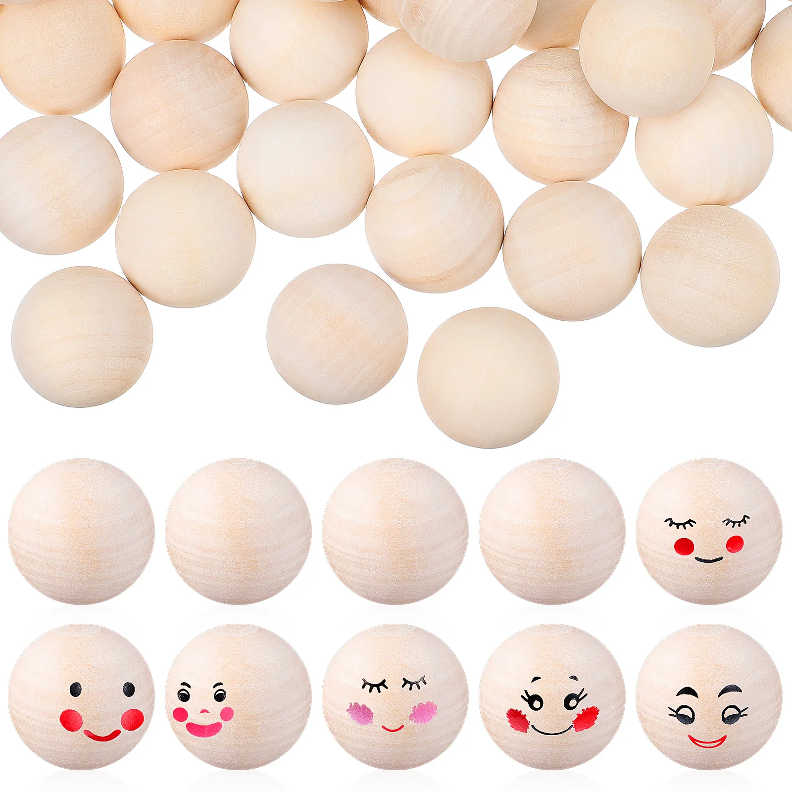 

120 Pcs Make Wooden Turn Sphere Smooth Diy Decorative Small Wood Balls For Crafts Supplies Sphere Solid Piece For Jewelry