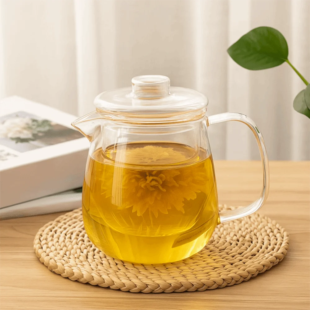 Heat Resistant Glass Tea Pot High Boron Silicon Penguin Shape Kung Fu Tea Set With Filter Transparent Tea Cup Set Puer Tea