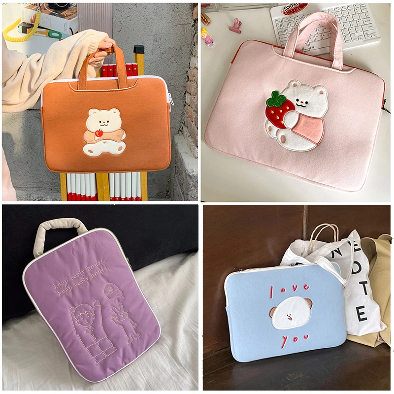 Kawaii Cute Laptop Sleeve Computer Bag 11 12 13.3 13.6 14 15.6 pollici per Macbook Air Ipad Pro Lenovo Asus HP Laptop custodia per il trasporto