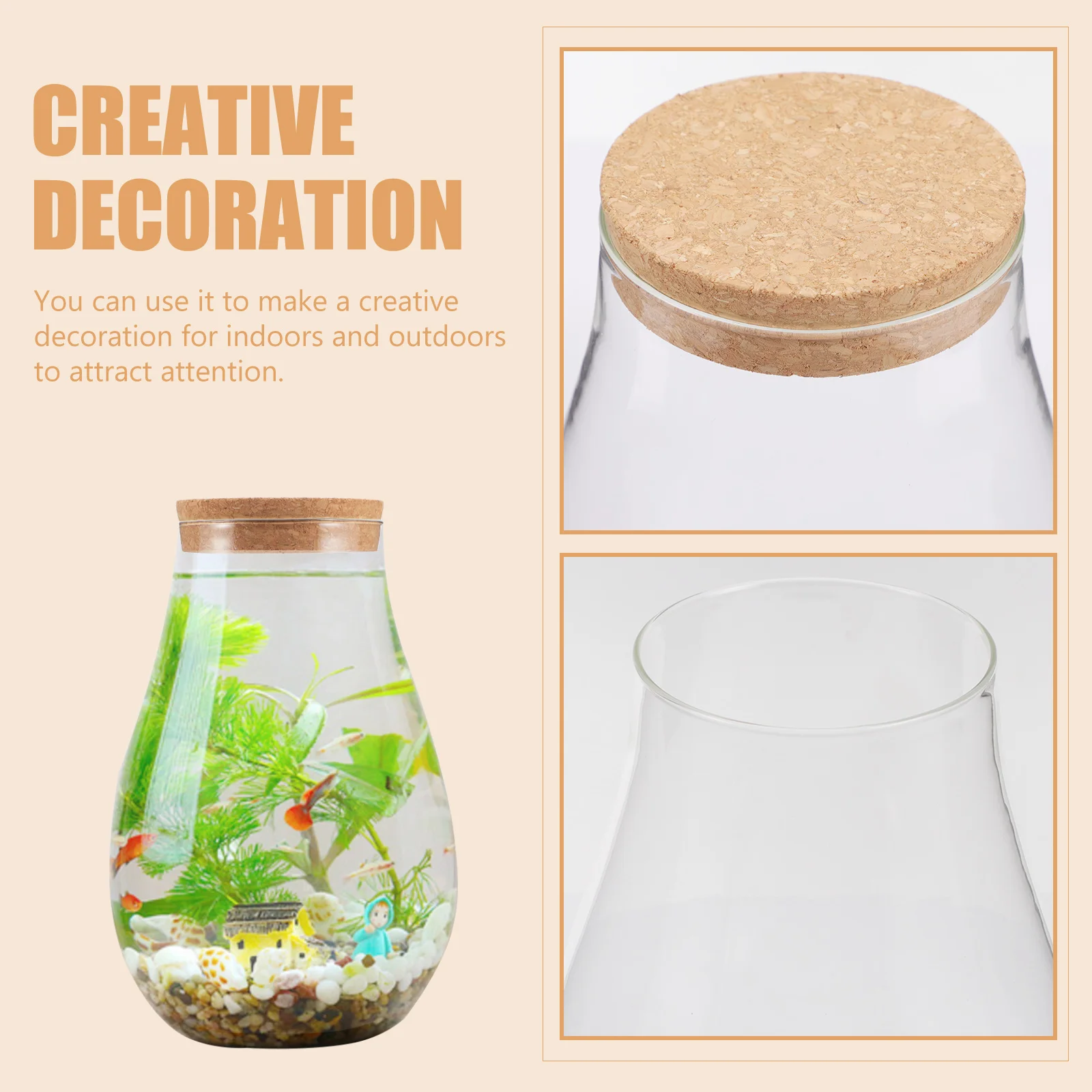 DIY Betta Bottle Glass Terrarium Micro Landscape Container Bryophyte Ecological Bottle Home Decor Plant Vase Storage Jar Flower