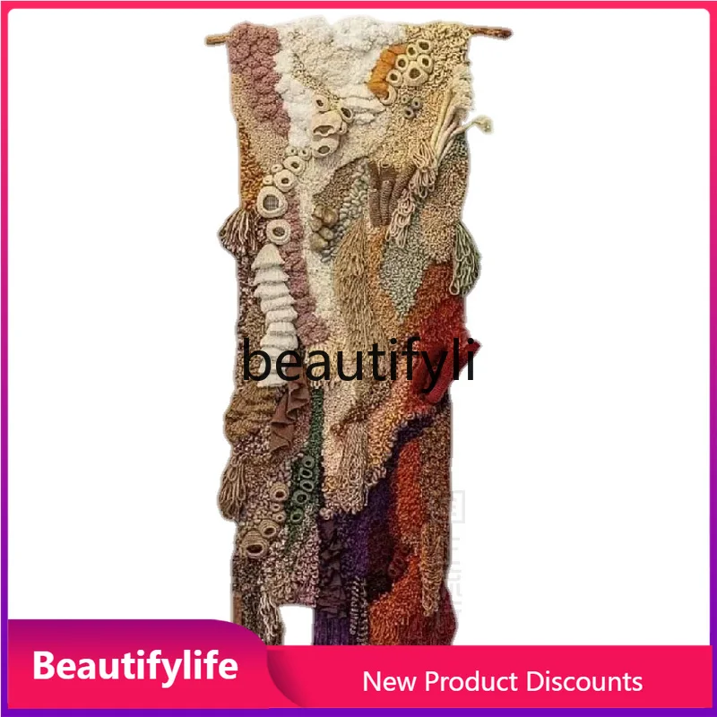 

B6 Purely Handwoven Tassel Wall Hanging Light Luxury Background Wall Decoration Hotel Bedside Entrance Hanging Art