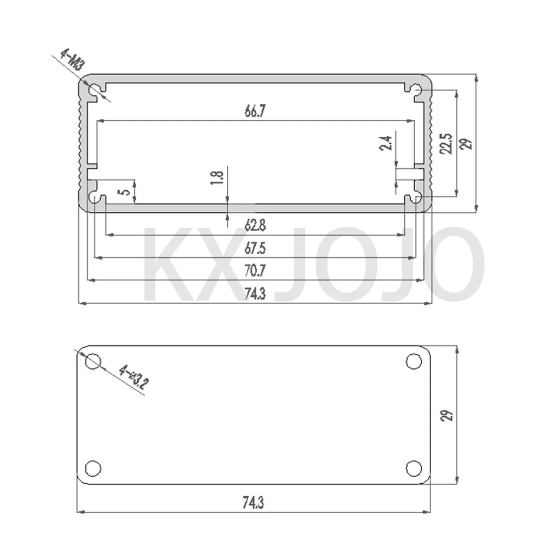 Aluminiumgehäuse 74*29*100mm/90*29*100mm Split/Integrierte wasserdichte Box Fall Elektronische Box DIY Power Gehäuse Instrument