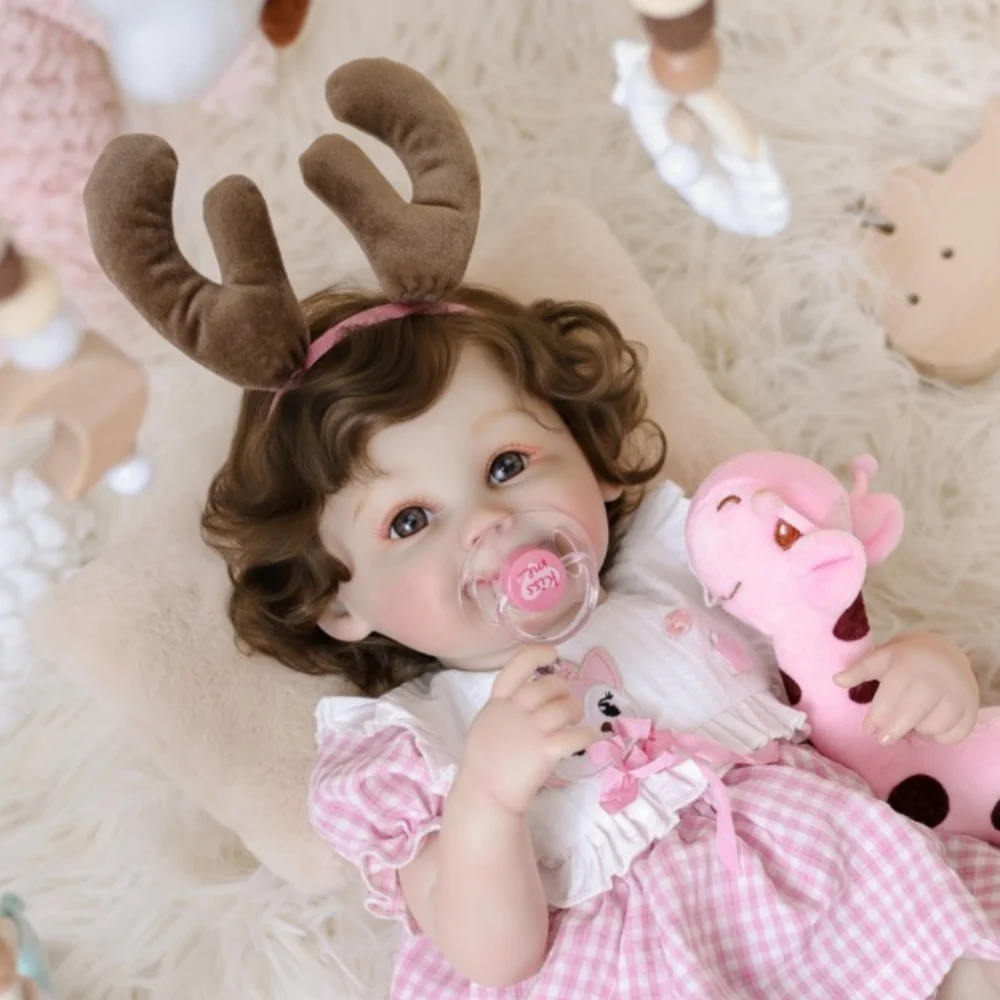 

Cloveray New Model Original 22 Inch Full Vinyl Realistic Reborn Doll Cute Giraffe Doll High-quality Handmade Toy Kid Xmas Gift