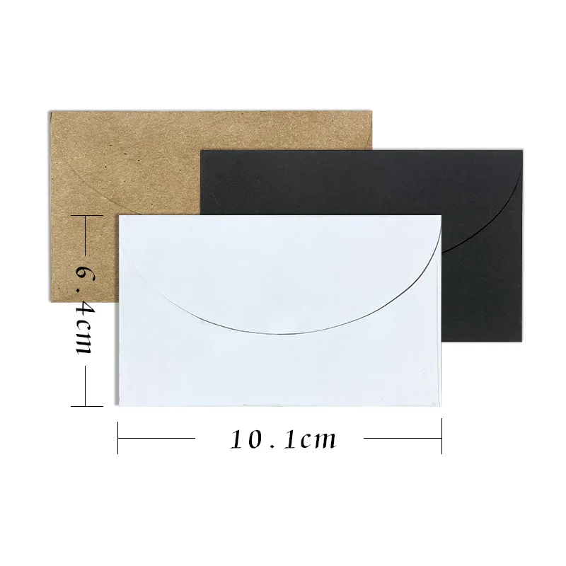 50pcs/lot Mini Envelope 150g Kraft Paper Envelope High-grade 101x64mm Envelope for Wedding Invitations Small Business Packing