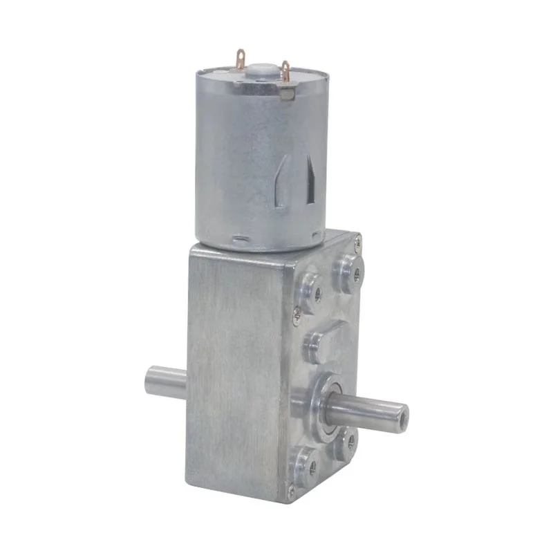 JGY370 6V Dual Output Shaft Reducer Motors 12V Volt DC Worm Geared Double Shaft Motor 24V DC Reversed Reduction Self-lock