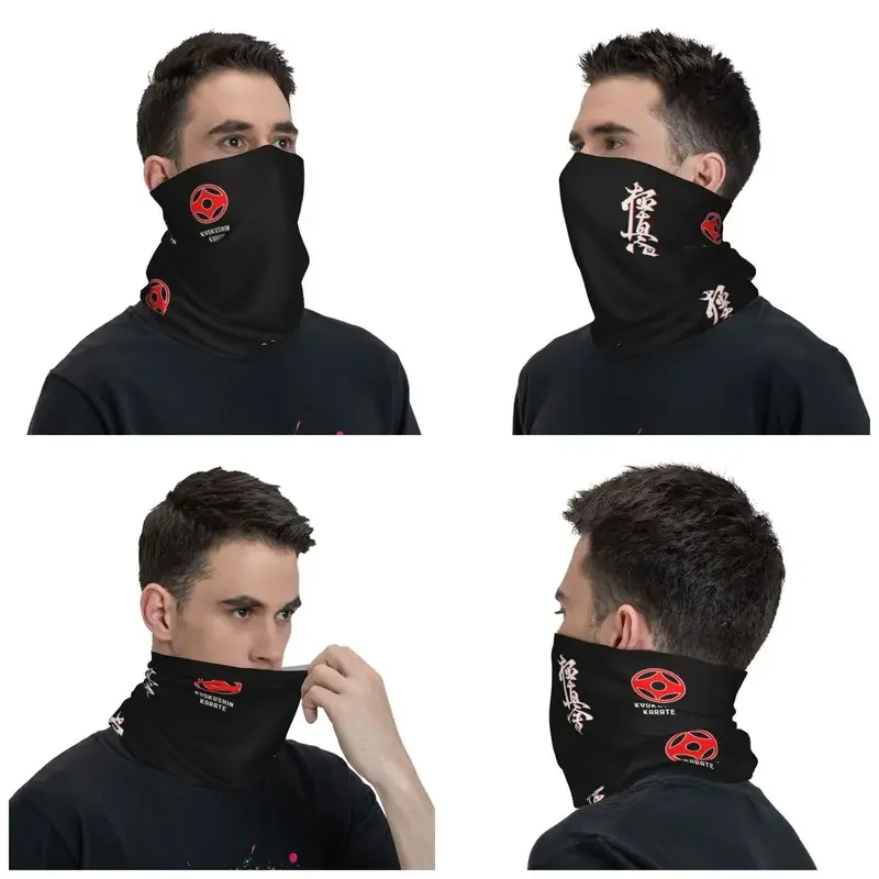 Polainas com pescoço Karate Kyokushin para homens e mulheres, protetor facial UV, bandana de artes marciais, lenço para caminhadas, inverno