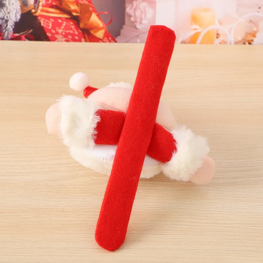Com clap círculo boneco de neve pulseira brinquedo de pelúcia papai noel pequeno cervo natal brinquedo de pelúcia pulseira boneco de neve recheado