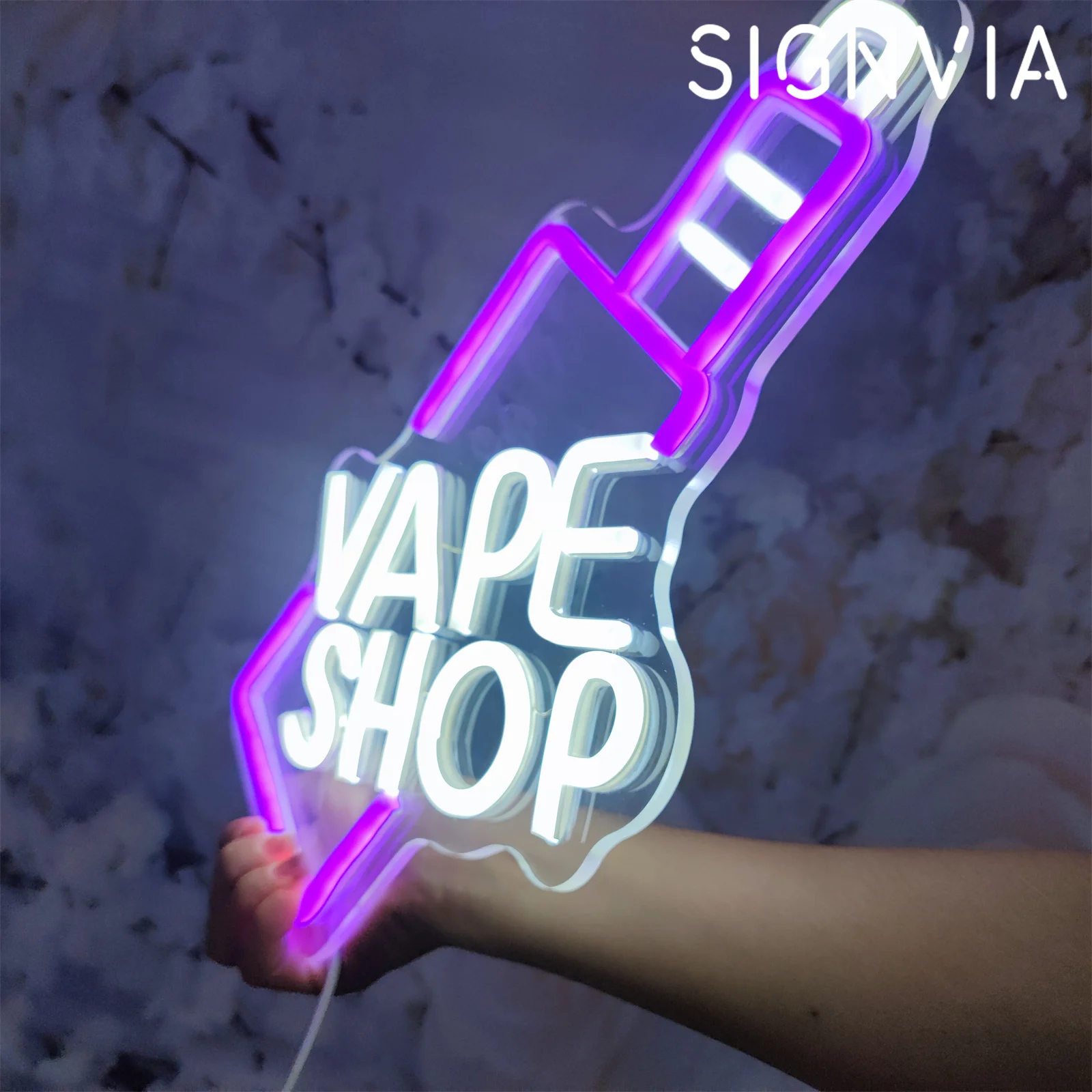 Enseignes au néon de magasin de vape, lumières LED, décoration d'art,  fenêtres professionnelles, bars à domicile, bureaux, chambres à coucher,  cadeaux de fête d'anniversaire, lampe au néon décorative 