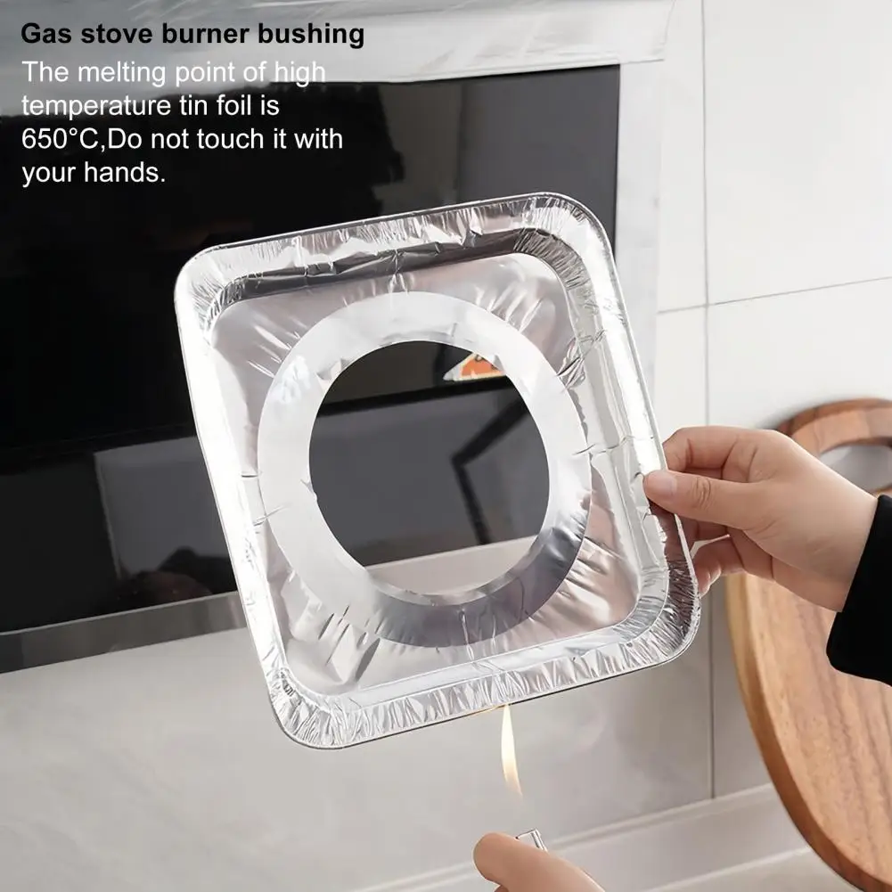 

Stove Top Protectors 100pcs Disposable Aluminum Foil Gas Stove Burner Liners Heat Resistant Top Covers for Kitchen Gadgets Catch
