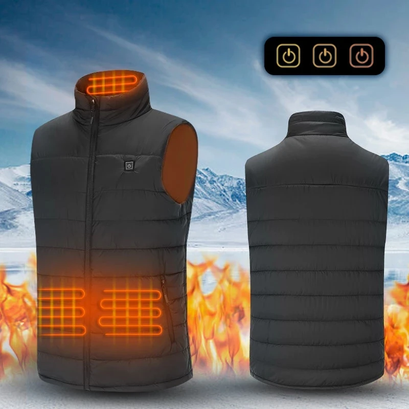 

Men Heated Vest Outdoor Warm Heating Jacket Winter Warm Fleece Sweater Vest for Men Lightweight Sleeveless Vest Male Clothing