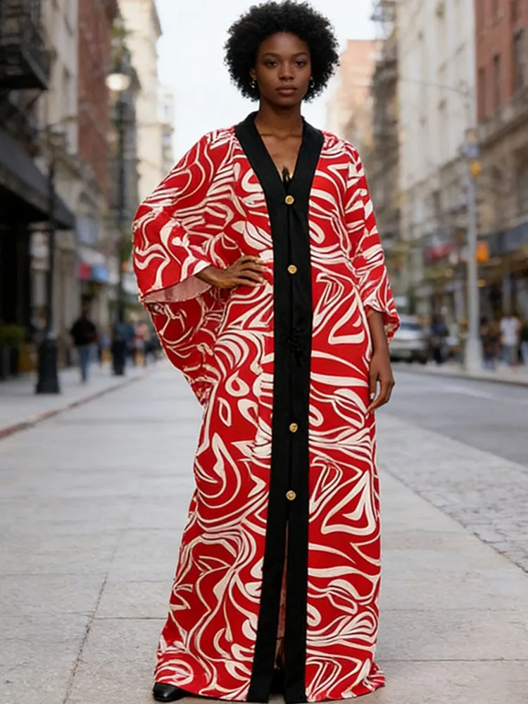 夏カバーアップ女性水着長袖ローブ水着 2026 新しいフラワープリントビーチホリデーマキシドレスカバーアップ