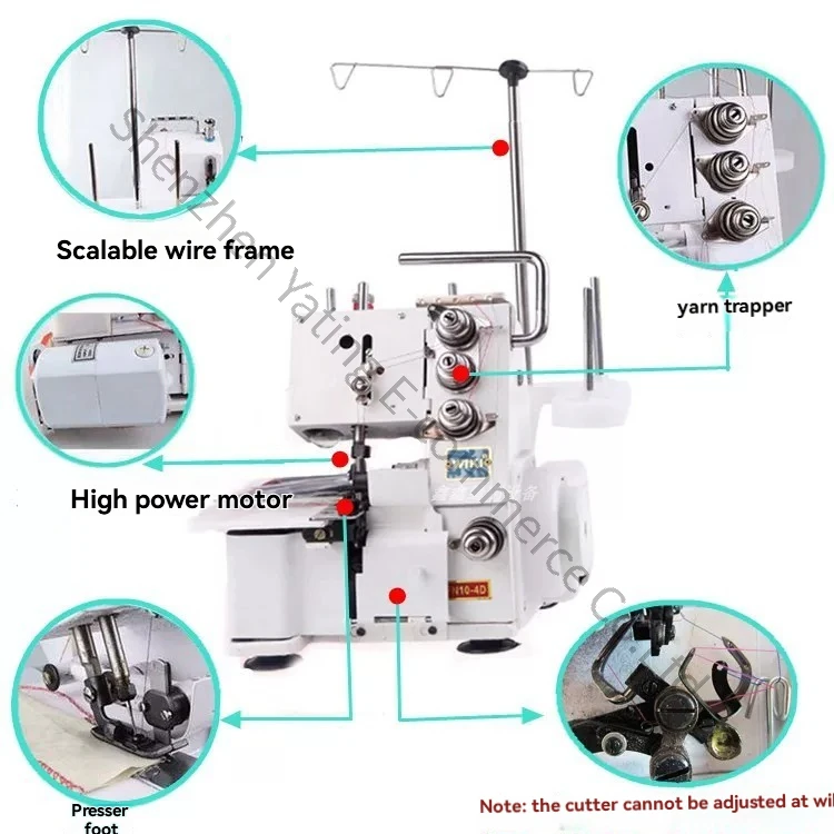 Household  Four-wire Can Be Used As A Three-wire Edge Locking Machine for Edge Sewing Electric Overlay One-piece
