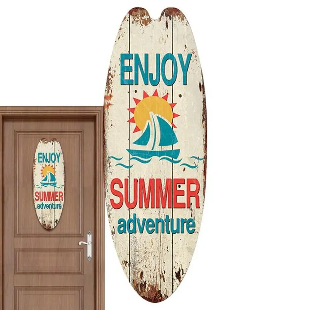 

Exquisite Printing Wooden Surfboard Bright Easy to Use Marine Steering Wall Board Beach Ocean Theme Cool Wall Board