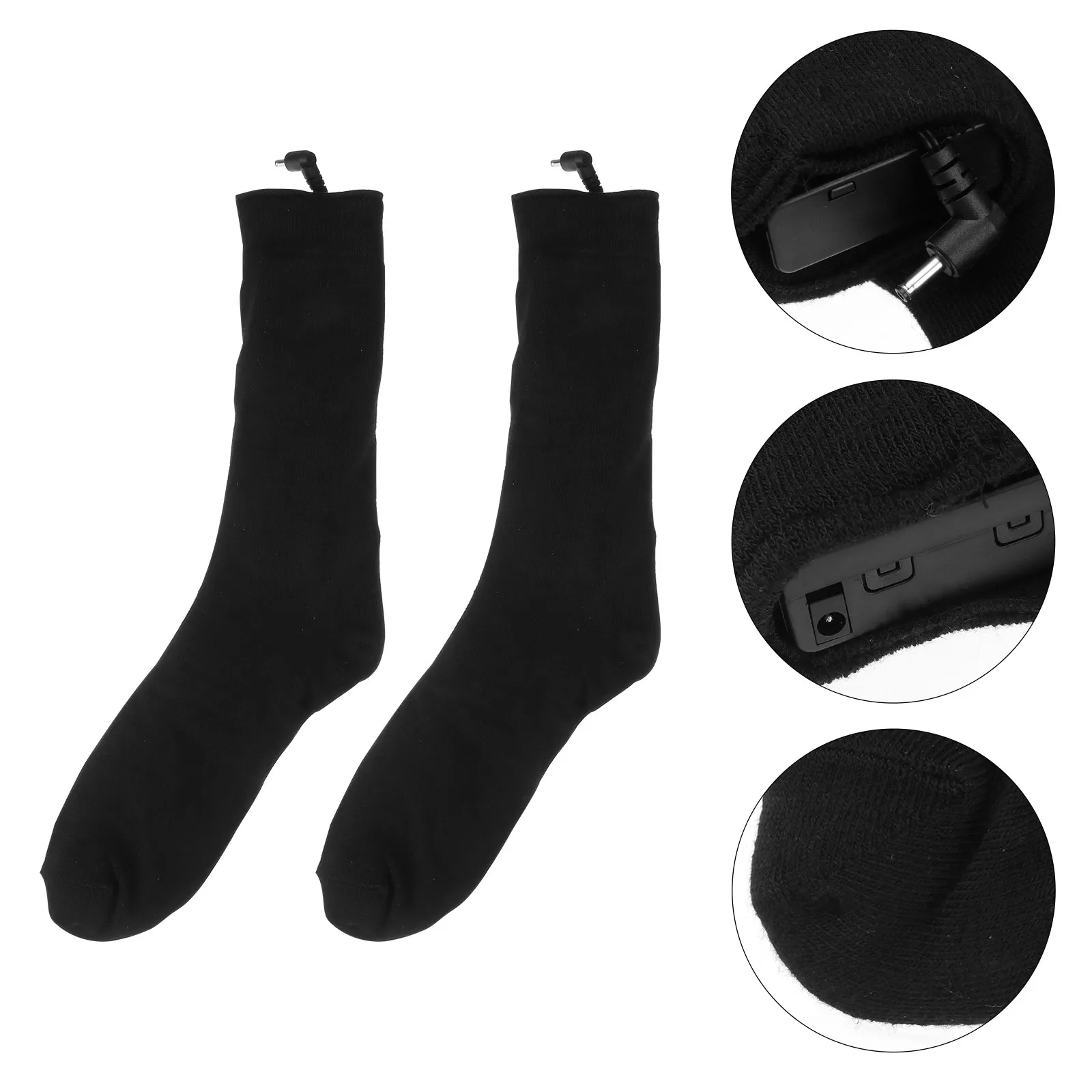 

1Pair Heated Socks Operated Winter Warm Thermal Socks Aa Batteries Not Included Knee High Stretchy Comfortable