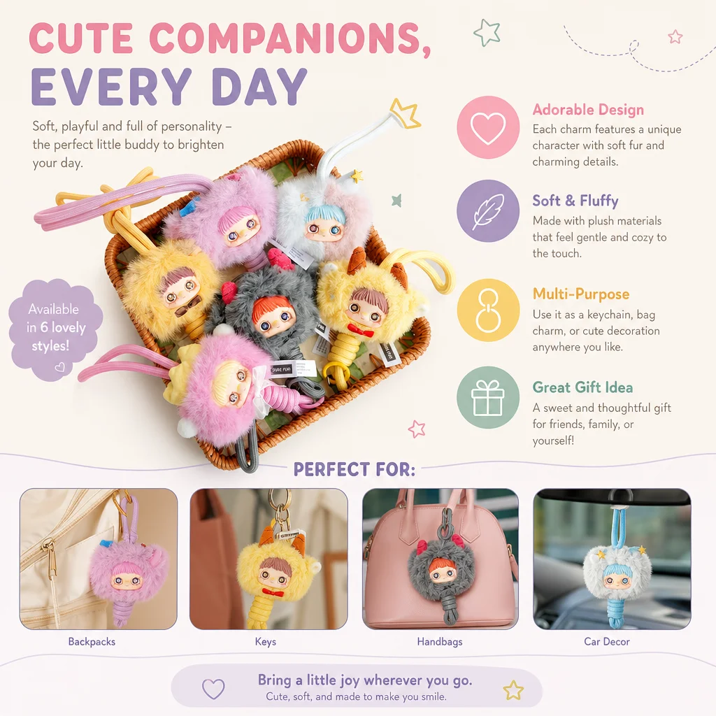 Maymei Zodiac Horoscope Blind Box Plush Pendant Phone Charm Bag Keychain Hanging Decor Birthday Christmas Gift For Friends