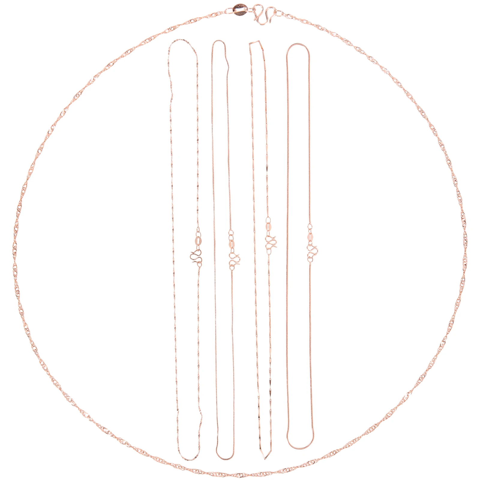 

6 Pcs Jewelry Making Chains Rose Gold Necklace Set DIY Supplies Women for Girls