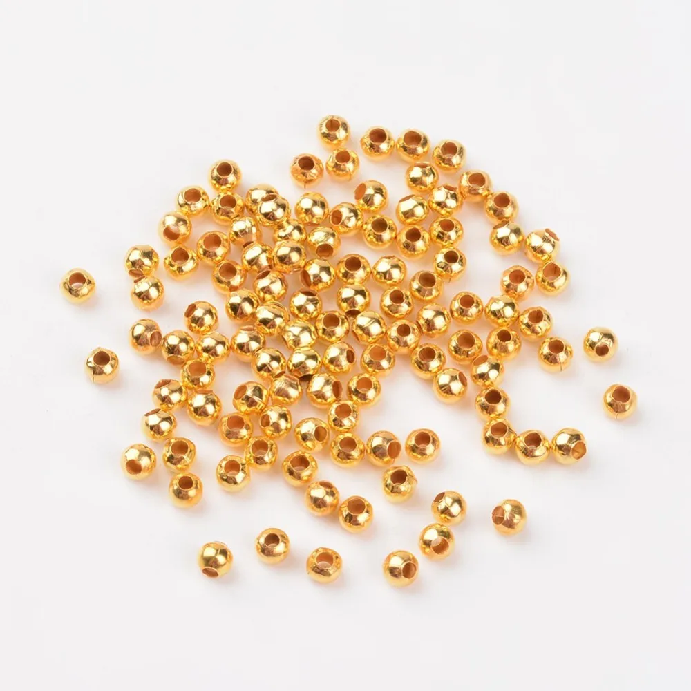 

500 Pc Golden Round Iron Spacer Beads, Metal Findings Accessories for DIY Crafting, Metal Findings for Jewelry Making Supplies