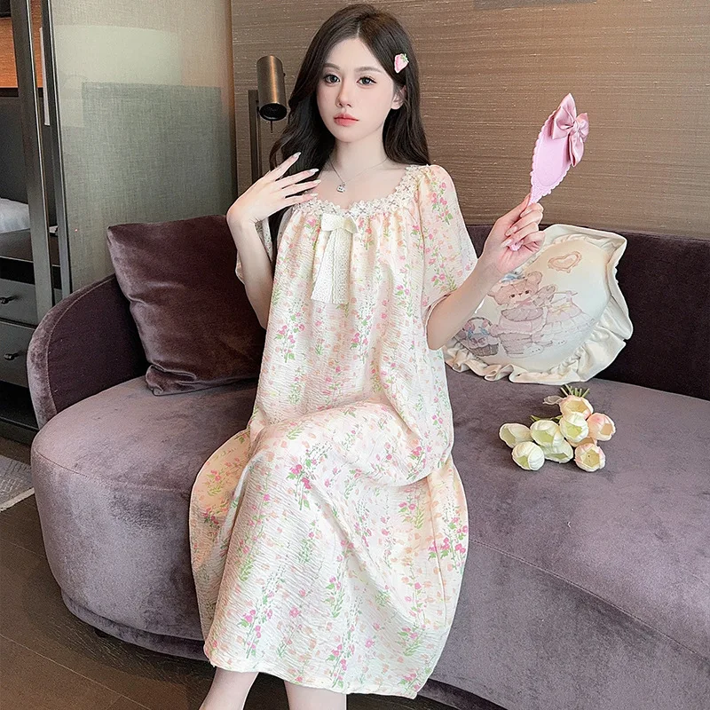 

Nightgowns Women's Clothing Homewear Summer Thin Sweet Cute Comfortable Casual Simple Wearable Versatile Loose Fit Large Size