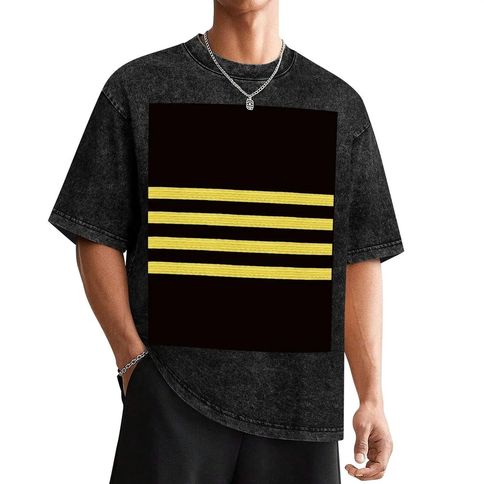 

Captain pilot four stripes T-Shirt shirts graphic tees plus size tops compression shirt men