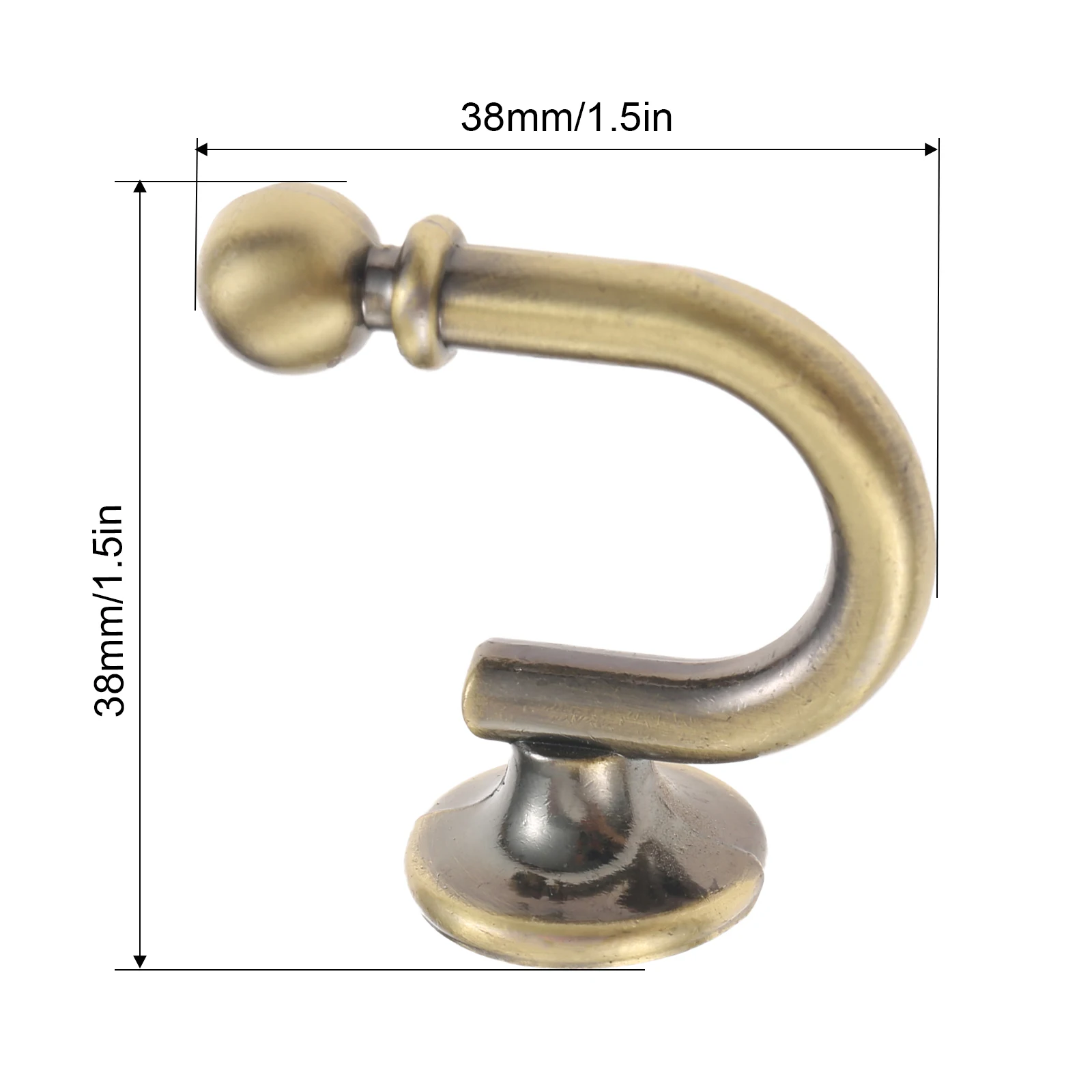 1 Pair U Shaped Heavy Duty Metal Ball End Tieback Hooks Zinc Alloy Tie Back Hooks for Hanging Clothes Hats Keys Towels Umbrellas