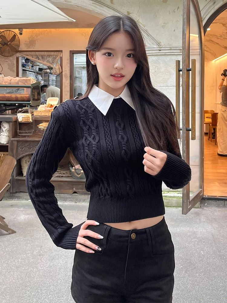 

Bla Knitted Twisted Sweater Women's plus Size Autumn College Sle Slimming Top Trendy Faion Casual Wear Comfortable Brea...