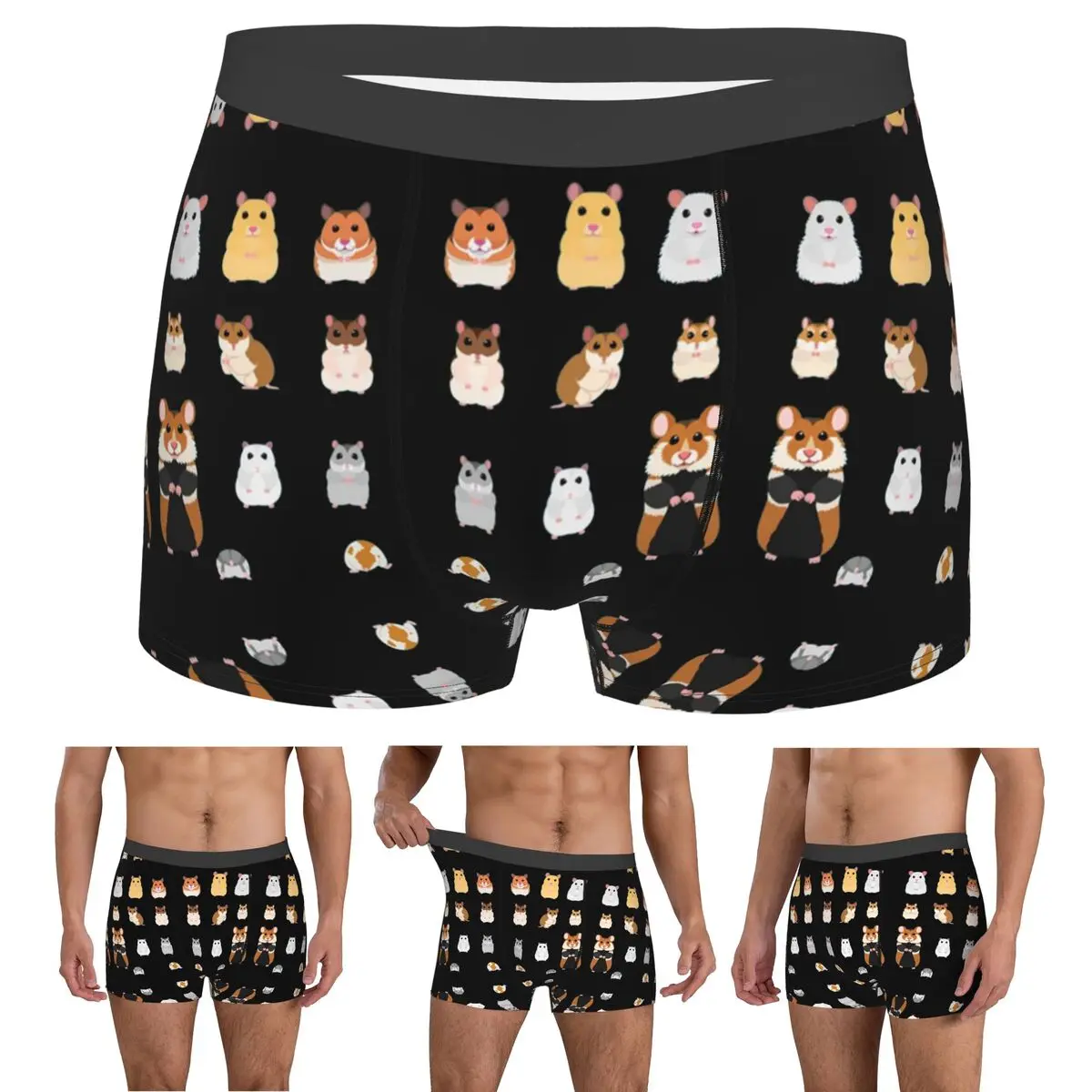

Boxer Underpants Shorts Hamster Breeds Syrian Hamster Panties Men Soft Underwear for Homme Man Boyfriend Gift