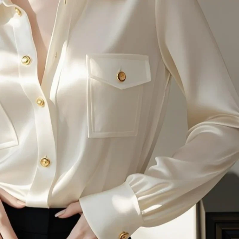 French Unique and Beautiful Small Fragrance Long Sleeve Shirt Women Pre-autumn  Foreign High-end European Goods Outside Coat