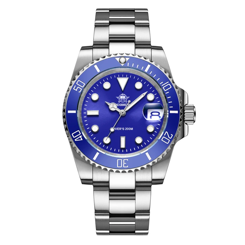 ADDIESDIVE Men's Classic Watch with Ceramic Bezel 200m Water Resistant Casual Quartz Watch BGW9 Blue Luminous Gift Watch MY-H3-2 image 3