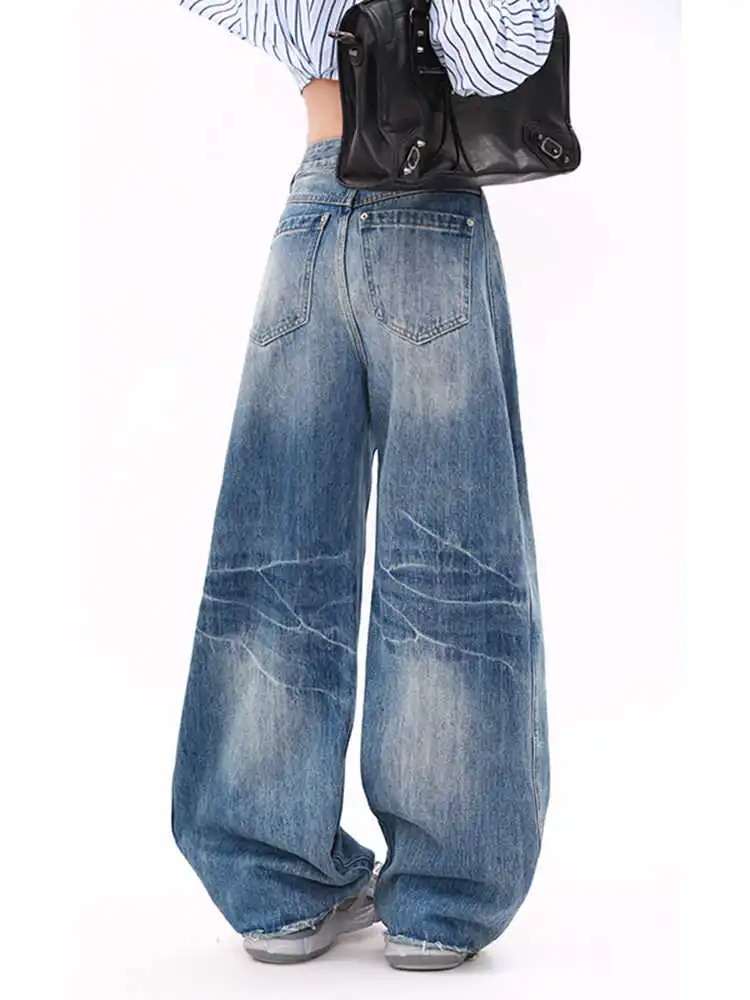 

202, осенне-зимние женские джинсовые брюки Y2K, японские мешковатые джинсы, широкая посадка с низкой посадкой, гранж, Харадзюку, ковбойские мужские джинсы в стиле панк, новинка