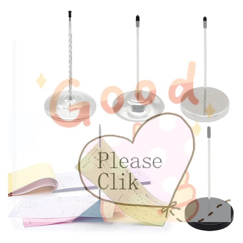 【HG】Stainless Steel Receipt Holder, Paper Memo Holder With Safe Blunt Tip For Office Shop Storing Bills Invoices Memos