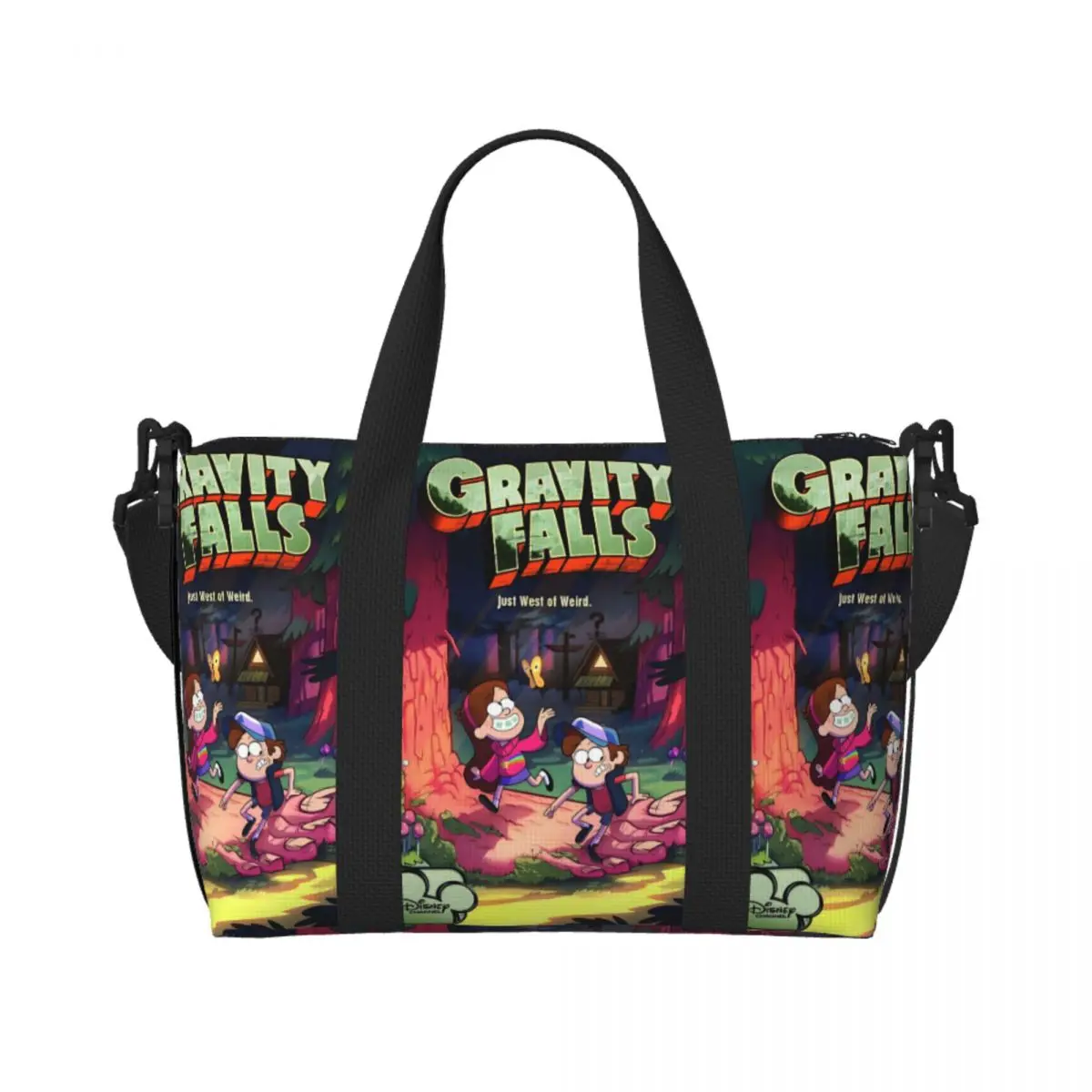 

Custom Gravity Falls Groceries Tote Shopping Bags Women Big Capacity Cartoon Movie Wonderful Town Beach Gym Travel Bags