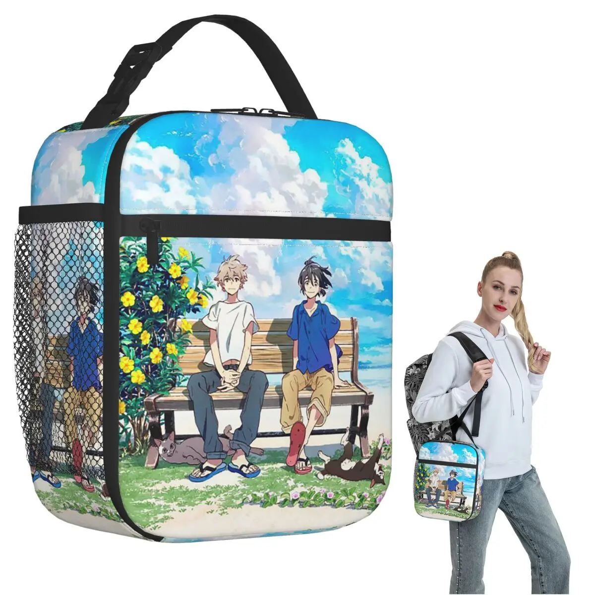 The Stranger By The Shore Anime Insulated Lunch Bag for Women Kids Portable Food Boxes Thermal Lunch Box Tote