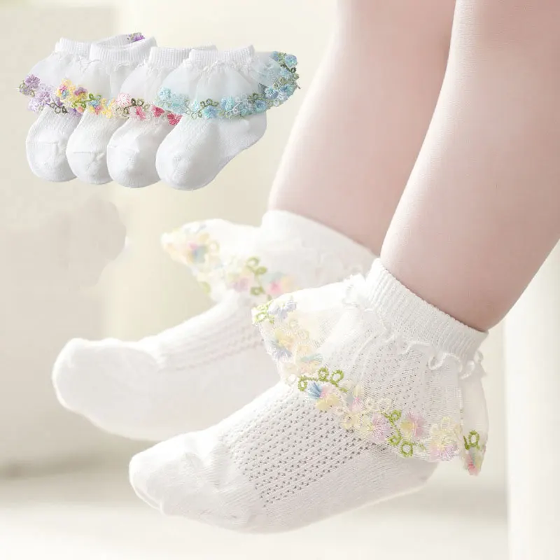 

Girls Socks 2025 Spring Summer Breathable Mesh Lace Socks for Kids Baby Children Princess Socks Toddler Items Clothing