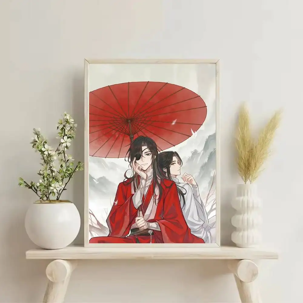 Hot anime Heaven Official's Blessing Poster Self-adhesive Art Waterproof Paper Sticker Coffee House