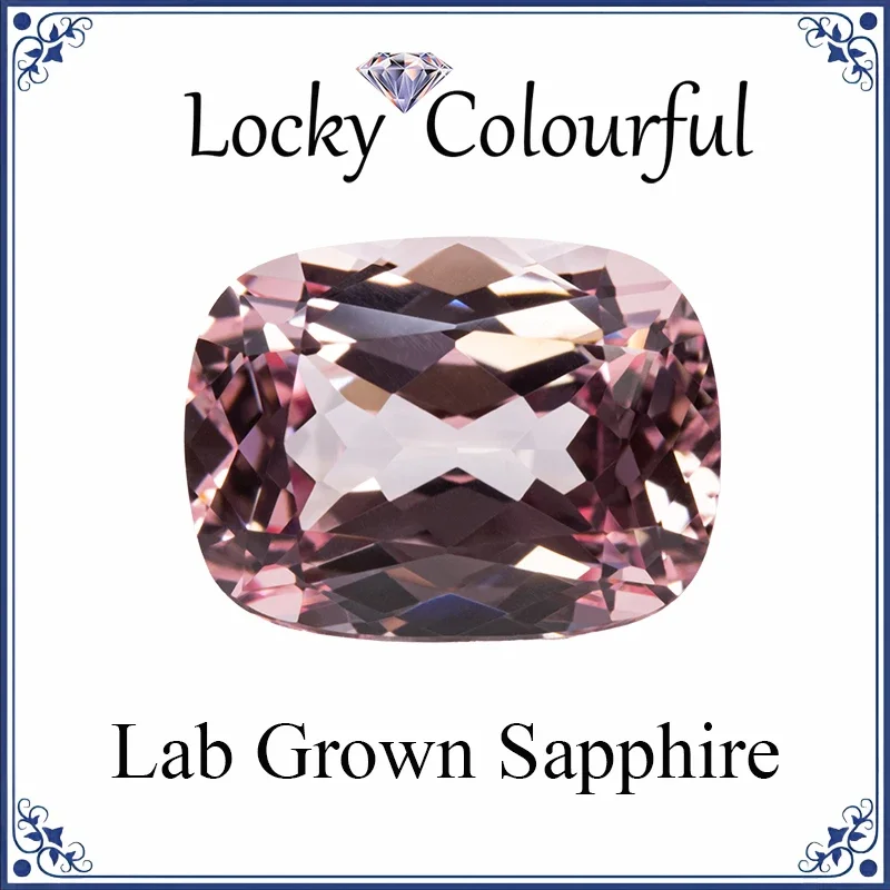 

Lab Grown Sapphire Sakura Pink Color Cushion Shape Charms Beads VVS1 for DIY Jewelry Making Bracelet Selectable AGL Certificate