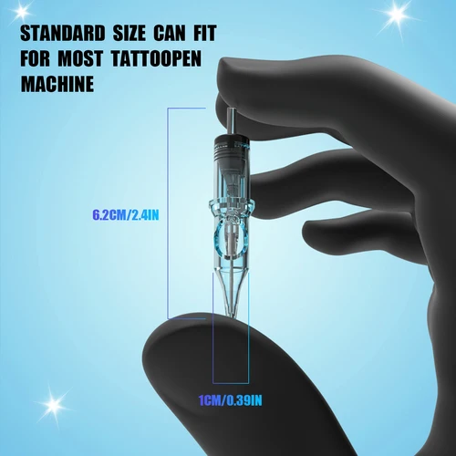 Imagen 2 del producto 50 agujas de cartucho de tatuaje de tamaño mixto # 12 agujas esterilizadas desechables del tatuaje de la seguridad de 0.35m m para la máquina del tatuaje