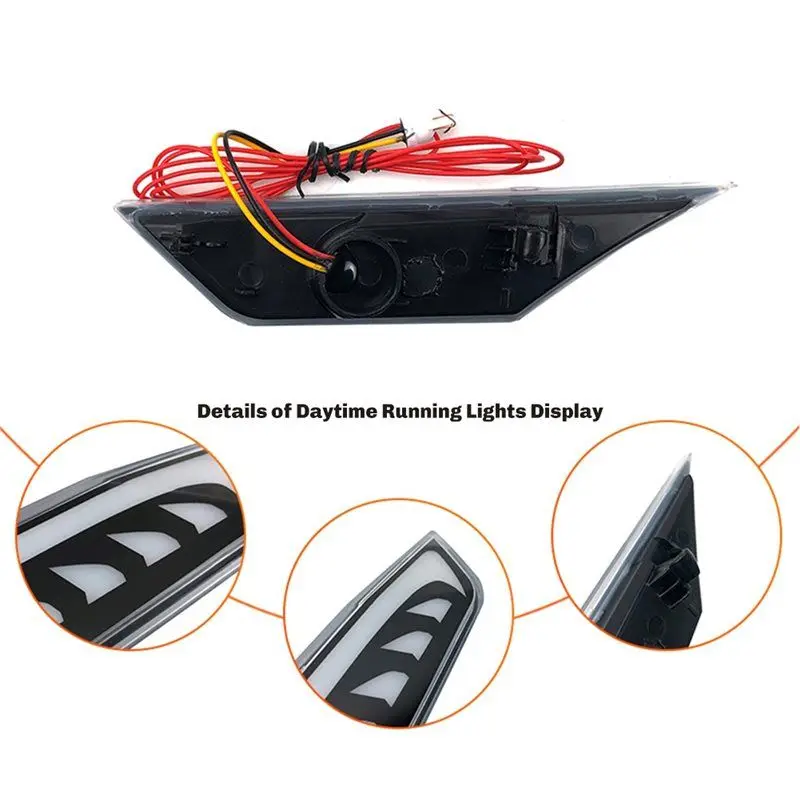 White Yellow LED Side Marker Turn Signal Light 1 Pair For Honda Civic 2016-2021 Car Fender Position Lamp