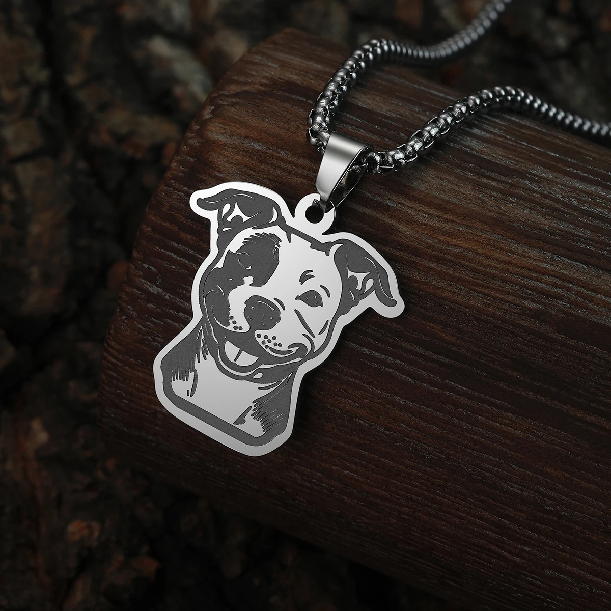 Stainless Steel Pitbull Pet Dog Necklace Cute Funny Kids Gifts Jewelry Choker Thick Chains Hip Hop Punk Necklace for Women Men