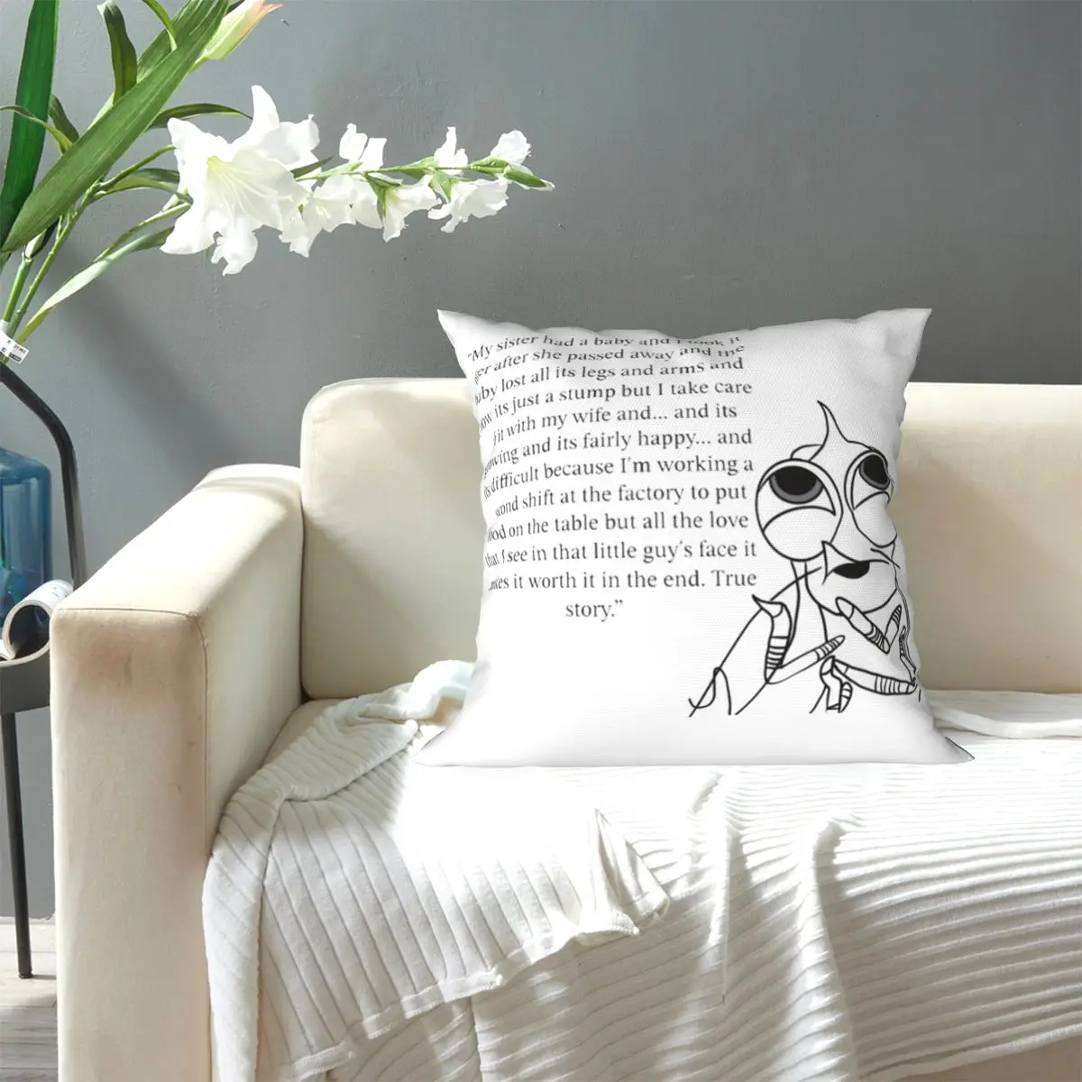 Shark Tales Shrimp Quote Square Pillowcase Pillow Cover Cushion Decor Comfort Throw Pillow for Home Bedroom