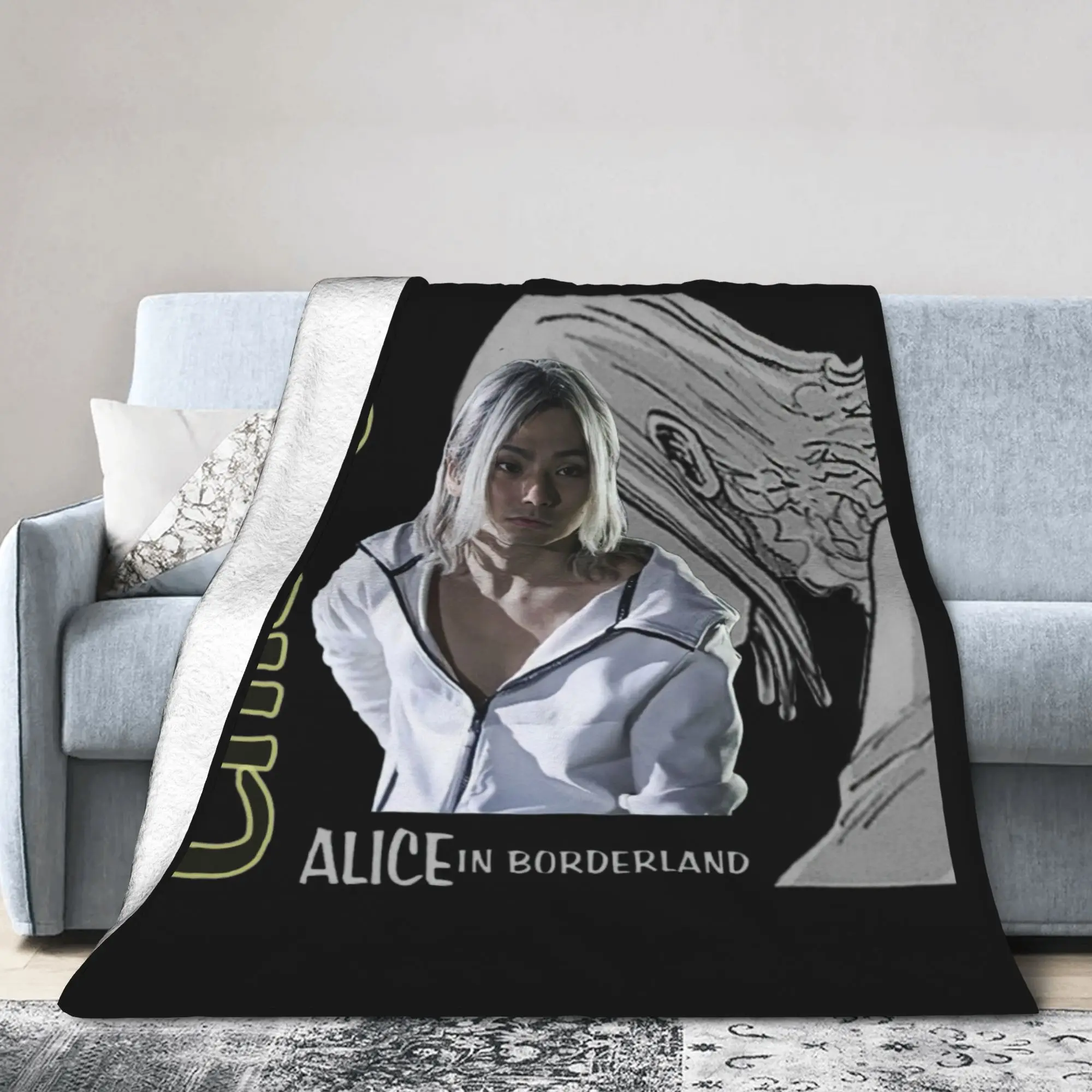 Chishiya Alice in Borderland Blankets Fleece Textile Decor Japan Lightweight Thin Throw Blankets Bed Bedroom Plush Thin Quilt